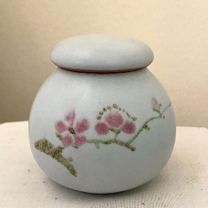 Plum Flower An Da Studios Ceramic Container