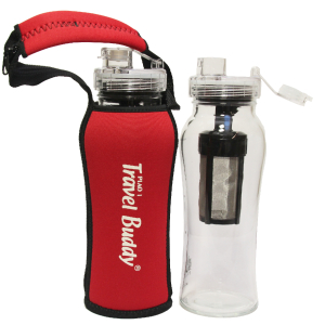 Glass Travel Buddy® GL-601 500cc without straw (neoprene bottle jacket included)